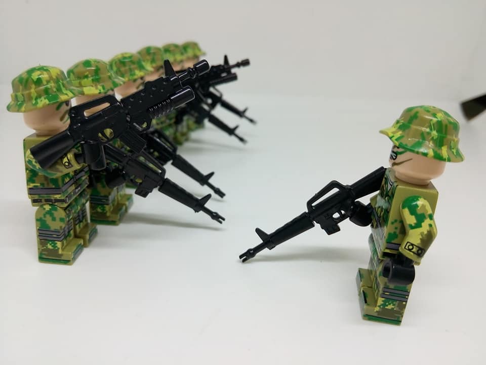 7X camouflage soldier USMC Vietnam War Brick Miniature building block Parts minifig