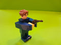 Brick Figure hold pistol by both hands MOC Miniature building block minifig